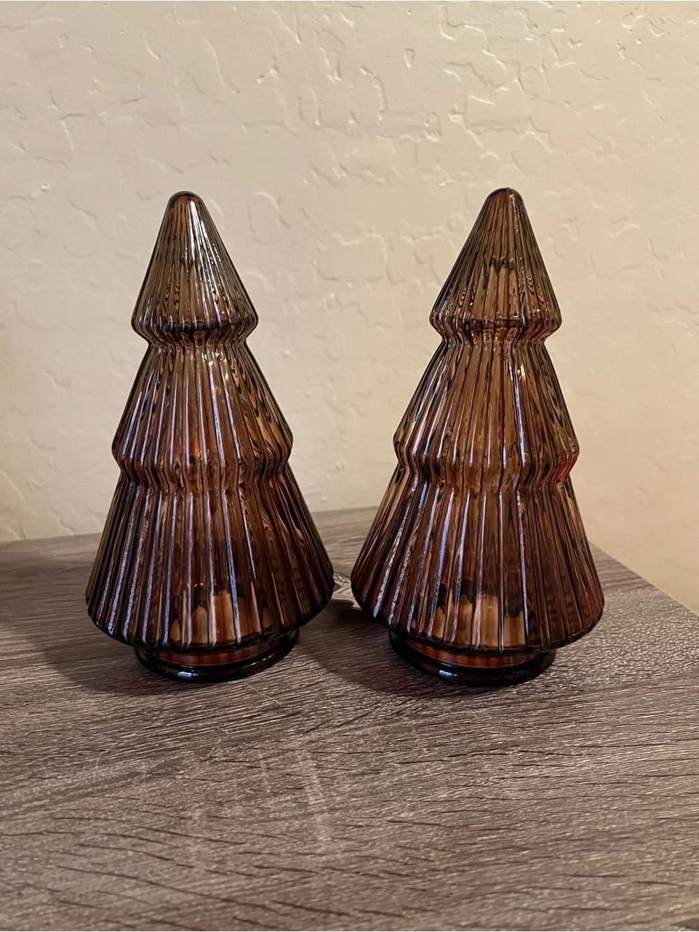 Target Bullseye Glass Trees Brown Amber Light Fall NWT